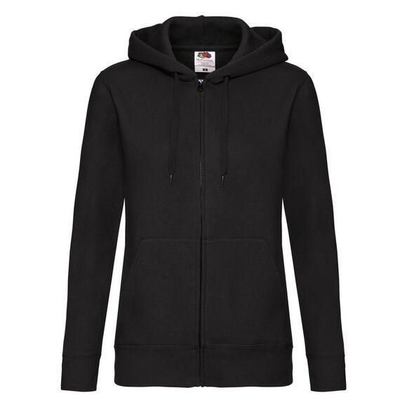 Fruit of the Loom Womens/Ladies Lady Fit Full Zip Hoodie / Black